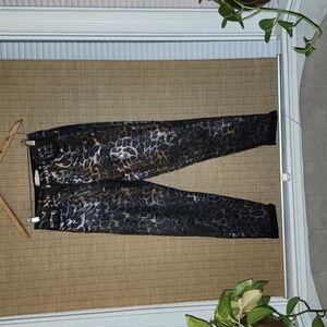 Metallic Black and Gold High Rise Skinny Jeans